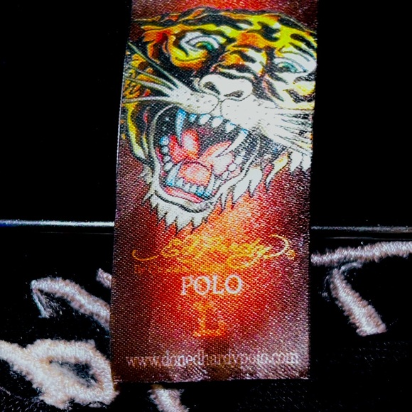 Ed Hardy by Christian Audiger Men’s Polo Style Shirt Large - Picture 3 of 4